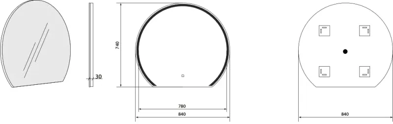 Зеркало с подсветкой ArtMax Savona AM-Sav-840-DS-F 84 см
