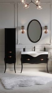 Зеркало Clarberg Borgia BOR0210BLK 65см чёрный/патина медь