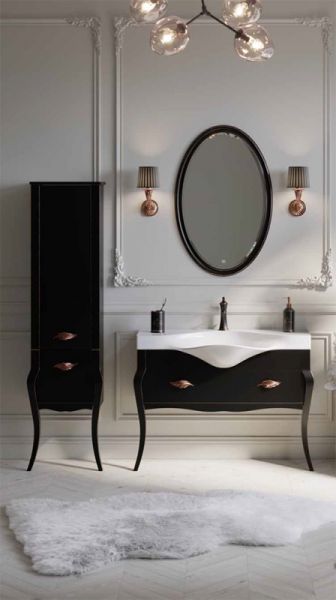 Зеркало Clarberg Borgia BOR0210BLK 65см чёрный/патина медь