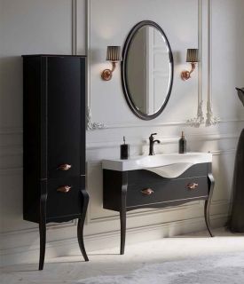 Зеркало Clarberg Borgia BOR0210BLK 65см чёрный/патина медь