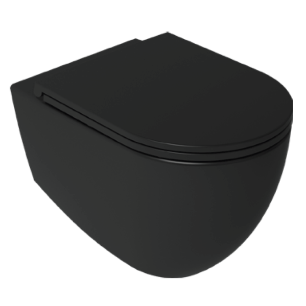 Подвесной унитаз Isvea Infinity 10NF02001SV-2N безободковый крышка микролифт чёрный матовый Подвесной унитаз Isvea Infinity 10NF02001SV-2N безободковый крышка микролифт чёрный матовый