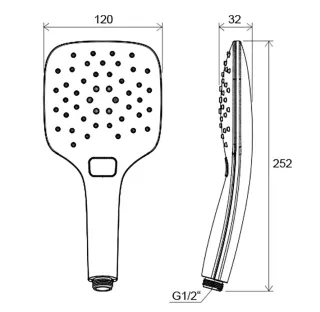 Душевая лейка Ravak X07P569 чёрный матовый