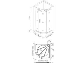 Душевой уголок Good Door GALAXY R-90-C-B