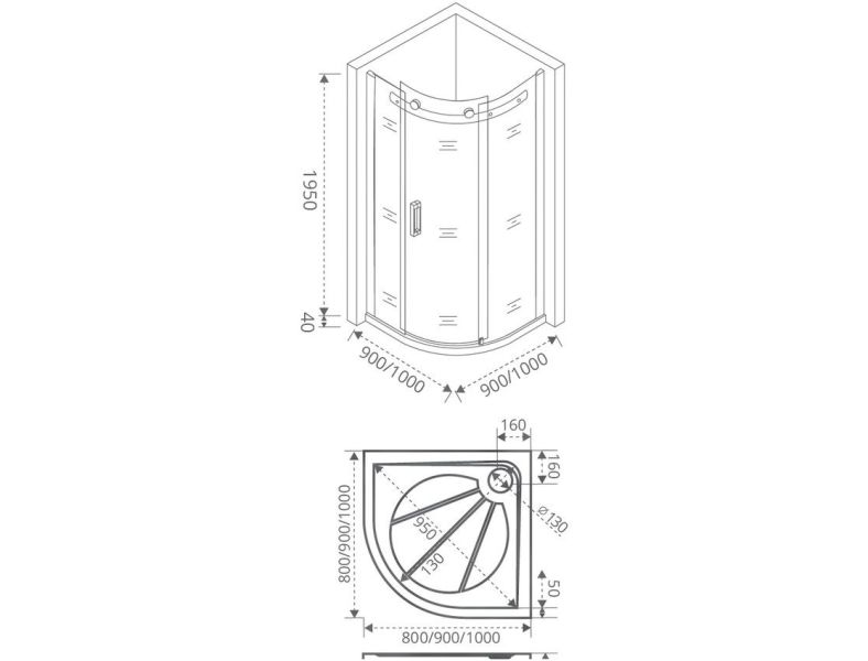 Душевой уголок Good Door GALAXY R-90-C-B Душевой уголок Good Door GALAXY R-90-C-B