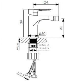 Смеситель для биде KAISER Cezar 05088