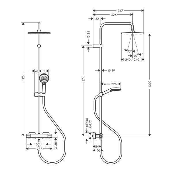 Душевая система Hansgrohe Vernis Shape Showerpipe 26429670 черный