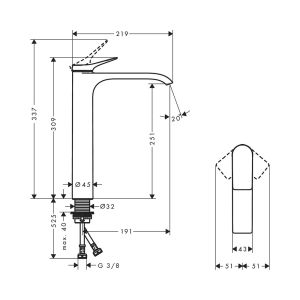 Смеситель Hansgrohe Vivenis 75042670 для раковины