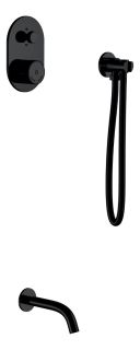 Смеситель встроенный Boheme + излив + держатель лейки + шланг TECH Black черный