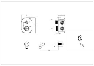 Смеситель встроенный Boheme + излив + держатель лейки + шланг TECH Copper Brushed брашированная медь