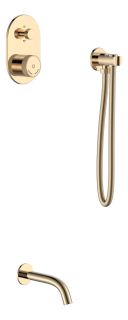 Смеситель встроенный Boheme + излив + держатель лейки + шланг TECH Gold золото