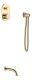 Смеситель встроенный Boheme + излив + держатель лейки + шланг TECH Gold золото