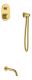 Смеситель встроенный Boheme + излив + держатель лейки + шланг TECH Matt Gold матовое золото