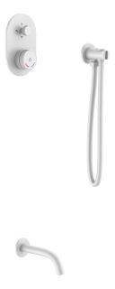 Смеситель встроенный Boheme + излив + держатель лейки + шланг TECH Mat White белый матовый