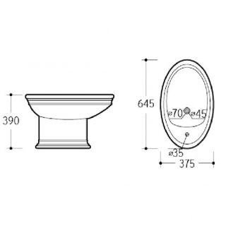 Биде напольное Boheme Puro белый 960