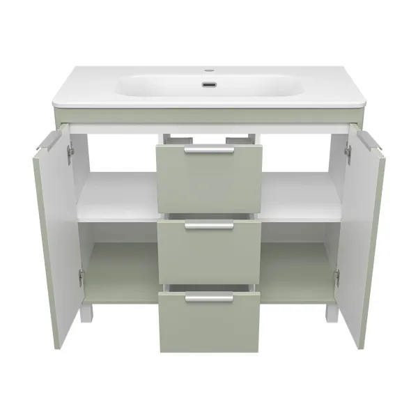 Напольная тумба под раковину Brevita Risacca Pistachio 100 УТ000026422 фисташковый
