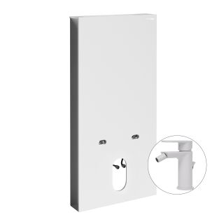 Комплект для биде со смесителем WasserKRAFT Naab 86BDT.050.WH.SQ8506 белый матовый