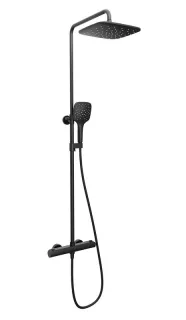 Душевая стойка Ravak Flat FL 091.20BL X070443 с термостатом чёрный матовый