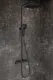 Душевая стойка Ravak Flat FL 091.20BL X070443 с термостатом чёрный матовый