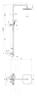 Душевая стойка Ravak Flat FL 091.20BL X070443 с термостатом чёрный матовый