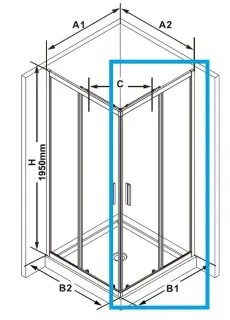 Душевая дверь Ravak Blix Slim BLSRV2K-90 X1XM70C00Z1 90 см профиль хром стекло Transparent