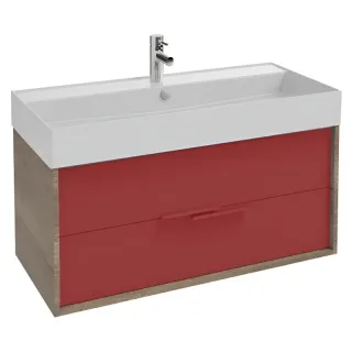 Тумба под раковину Jacob Delafon Vivienne EB1585-E52-S08 100 см дуб табак/тёмно-красный сатин лак