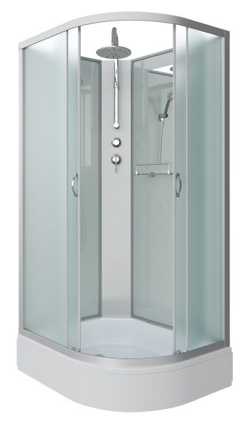 Душевая кабина Niagara NG-33974-14LBKT 90x70см серебро/матовое
