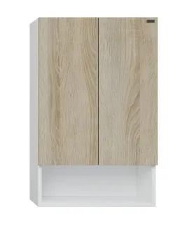 Шкаф Санта Мира 700470 над стиральной машиной 50 см разобранный янтарный/белый