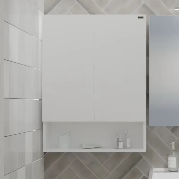 Шкаф Санта Мира 700468 над стиральной машиной 60 см разобранный белый