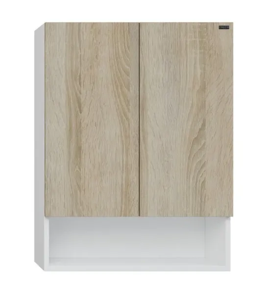 Шкаф Санта Мира 700471 над стиральной машиной 60 см разобранный янтарный/белый