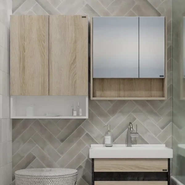 Шкаф Санта Мира 700471 над стиральной машиной 60 см разобранный янтарный/белый