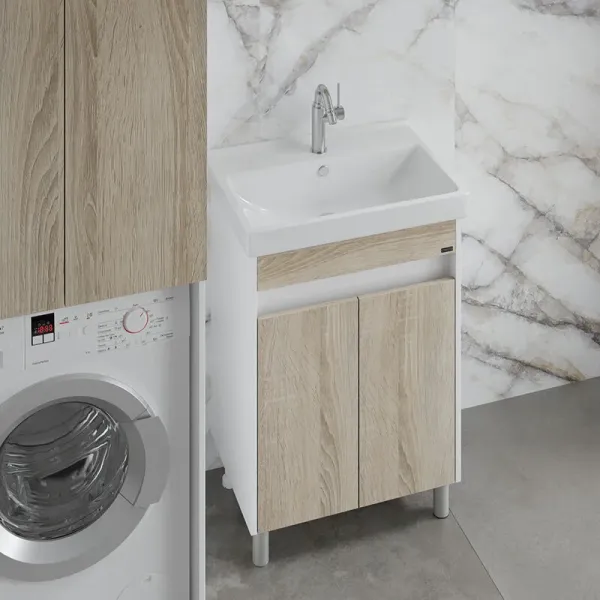 Напольная тумба под раковину Санта Мира 700473 60 см янтарный/белый