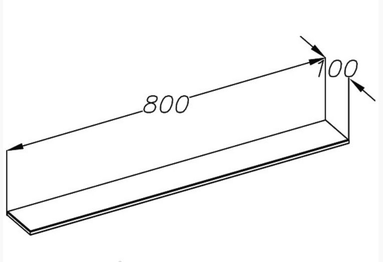 Стеклянная полка Opadiris Элеганс 80 00-00000465 Хром