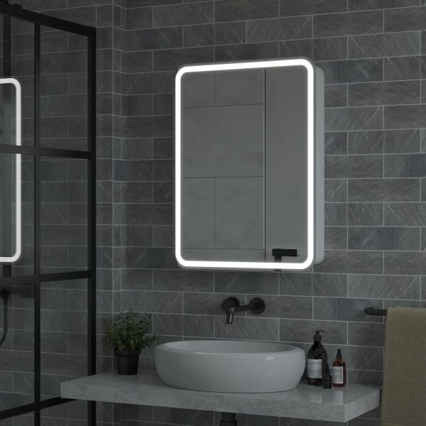 Зеркало-шкаф Reflexion Circle 60L RF2109SR с подсветкой 60х80