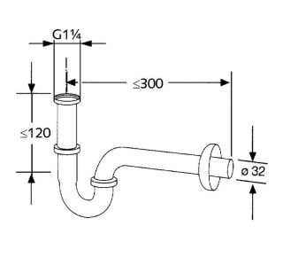 Сифон для раковины Kludi хром 1026505-00 Сифон для раковины Kludi хром 1026505-00
