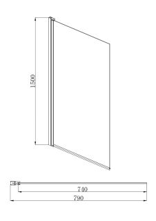 Шторка на ванну Aquatek AQ DEL SBA 08015CH 80см хром
