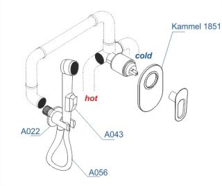 Гигиенический душ со смесителем WasserKRAFT A111856 со шлангом 100 см хром