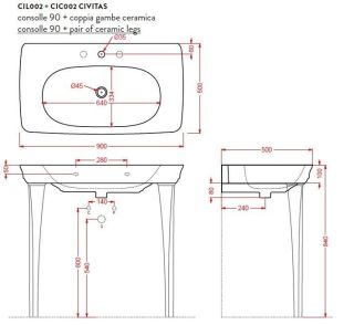 Раковина ArtCeram Civitas CIL002 01 00 *1 белая 90 см Раковина ArtCeram Civitas CIL002 01 00 *1 белая 90 см