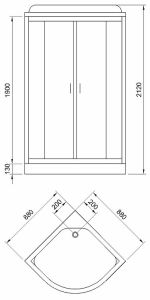 Душевая кабина Royal Bath Eko стекло чёрное/прозрачное 90x90см RB-EKO90HK-BT