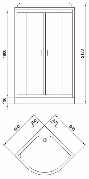 Душевая кабина Royal Bath Eko стекло чёрное/прозрачное 90x90см RB-EKO90HK-BT