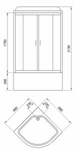 Душевая кабина Royal Bath Eko стекло белое/матовое 90x90см RB-EKO90CK-WM