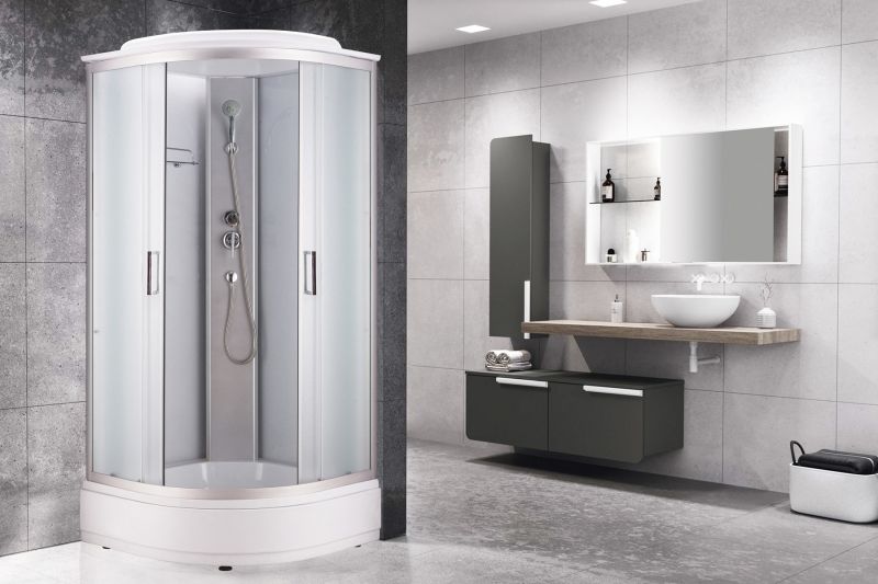 Душевая кабина Royal Bath Eko стекло белое/матовое 100x100см RB-EKO100CK-WM