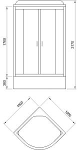 Душевая кабина Royal Bath Eko стекло белое/матовое 100x100см RB-EKO100CK-WM