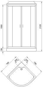 Душевая кабина Royal Bath Eko стекло белое/матовое 80x80см RB-EKO80HK-WM