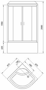 Душевая кабина Royal Bath Eko стекло белое/матовое 90x90см RB-ЕКО90ВК-WM
