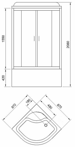 Душевая кабина Royal Bath Eko стекло белое/матовое 90x90см RB-ЕКО90ВК-WM
