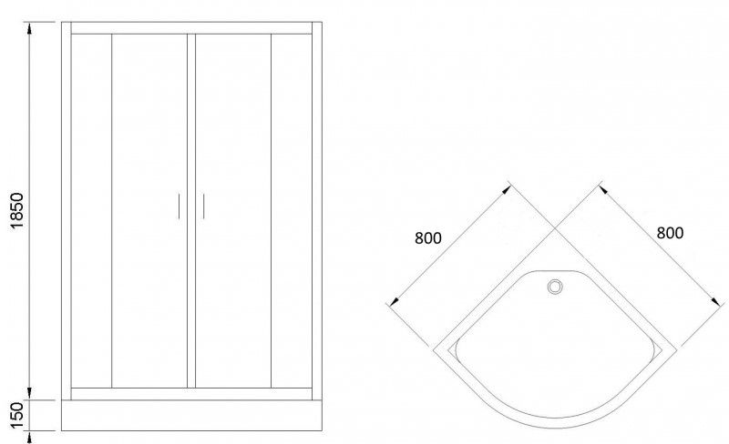 Душевой уголок Royal Bath Eko 80x80см сатин RB-EKO80HK-M