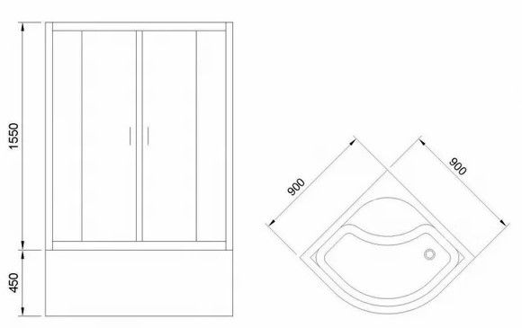 Душевой уголок Royal Bath Eko 90x90см сатин RB-EKO90BK-M