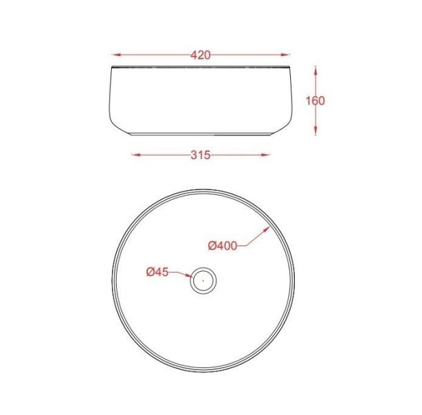Раковина ArtCeram Flair COL001 12 00 Giallo Zinco 42 см