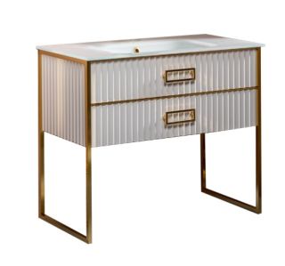 Тумба под раковину Armadi Art Monaco 80см белый/золото 866-080-WG Тумба под раковину Armadi Art Monaco 80см белый/золото 866-080-WG