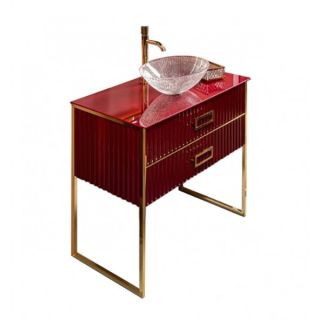 Тумба под раковину Armadi Art Monaco 80см бордо/золото 867-080-RG Тумба под раковину Armadi Art Monaco 80см бордо/золото 867-080-RG
